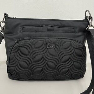 Lug Samba Crossbody Shoulder Bag Black Quilted Travel RFID Pockets Oganizer